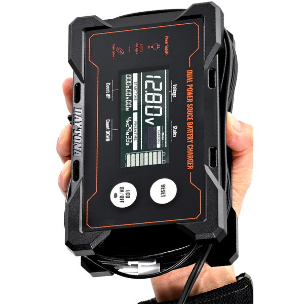 D37802 バッテリー充電器 12V専用 ポータブル電源対応 ディスプレイ付き