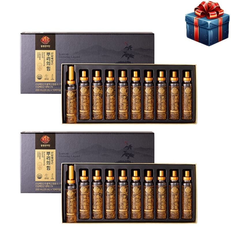 [プレミアムセット]天地人 根元の力 天然高麗人蔘の培養根 20ml 10本入り X 2セット父の日 父の日 プレゼント 韓国人気栄養剤純正品6年根紅参 山参培養根そのままサポニン健康増進体力維持 免