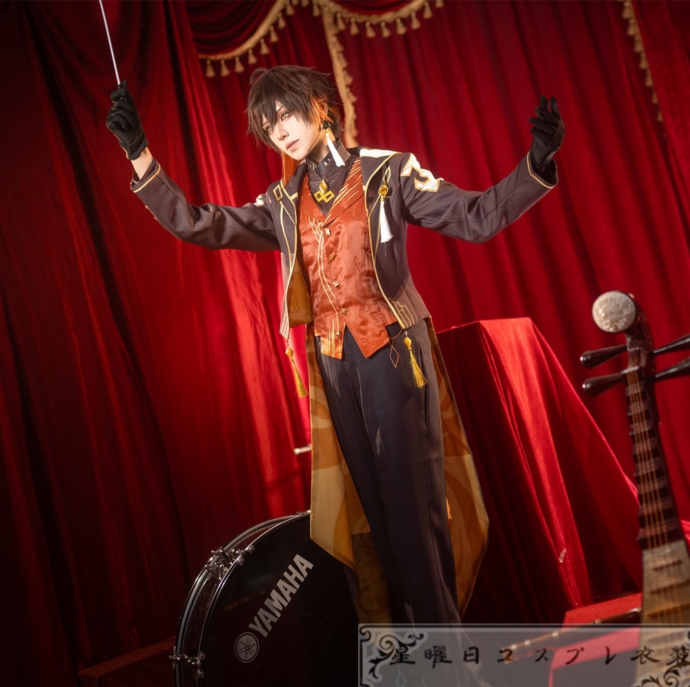 [今日は安い-出荷が早い]原神 げんしん Genshin 鍾離 音楽祭の衣装 コスプレ衣装 コスチューム ハロウィン 変装 仮装品質良い 店舗お勧め