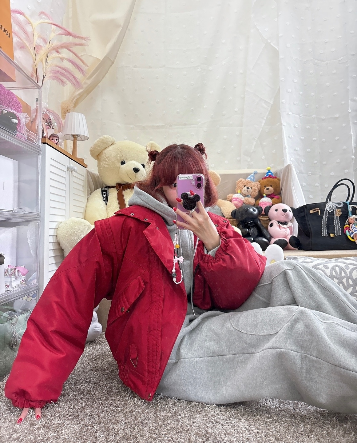 アシンメトリー ハイネック ダウンジャケット