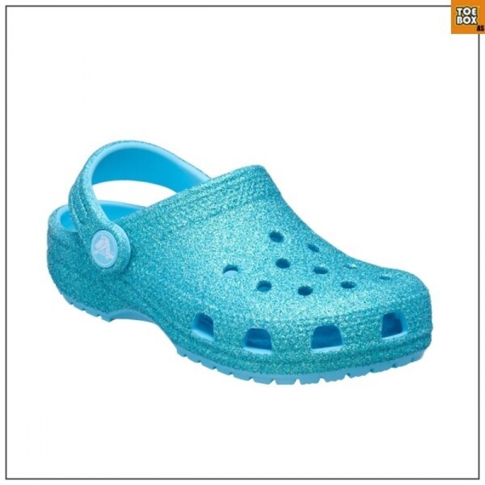 トボックスクロックスクラシックグリッタークロッグ幼児用ブルー CCKCF2TSCI11BLU