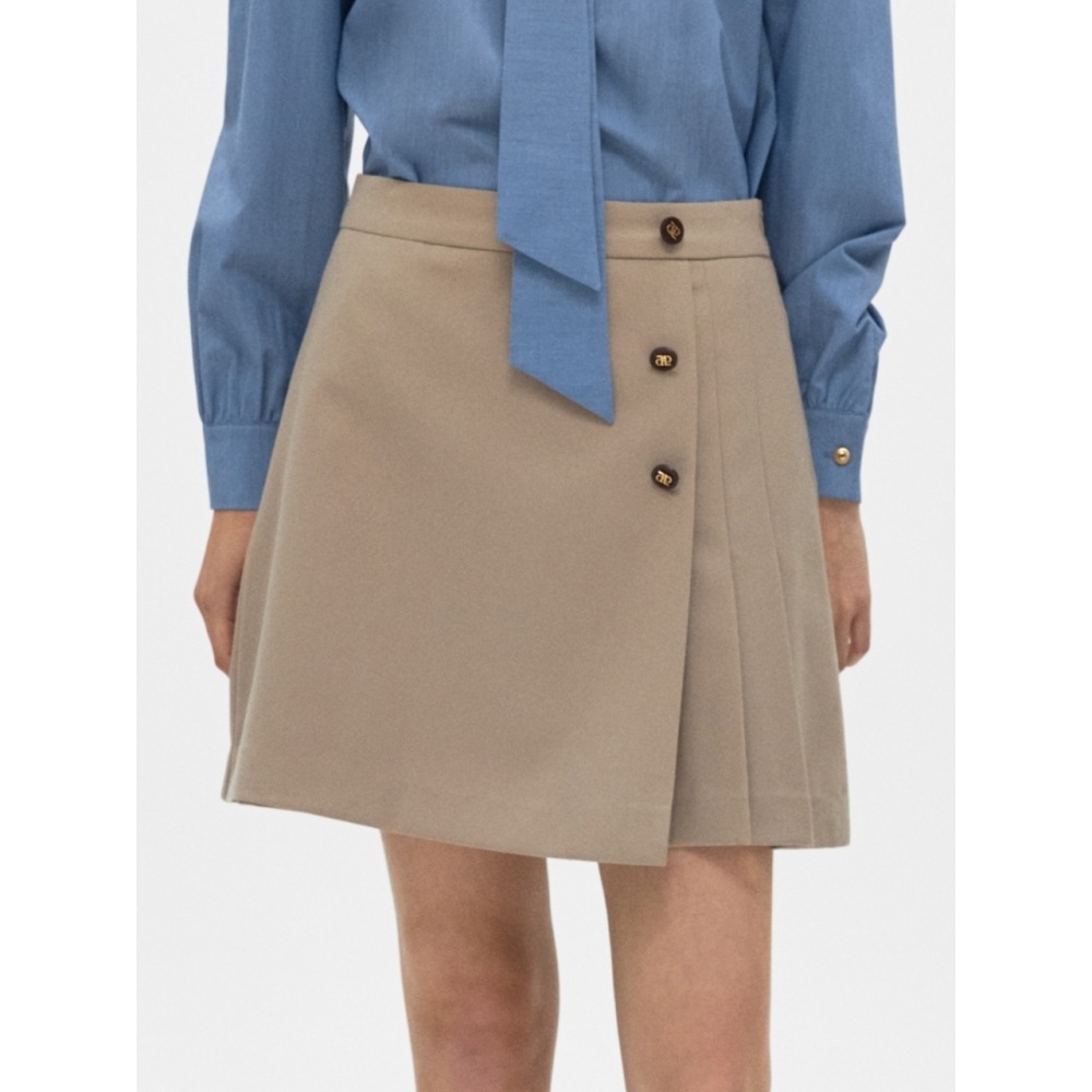 DEPOUND プリーツミニラップスカート ベージュ