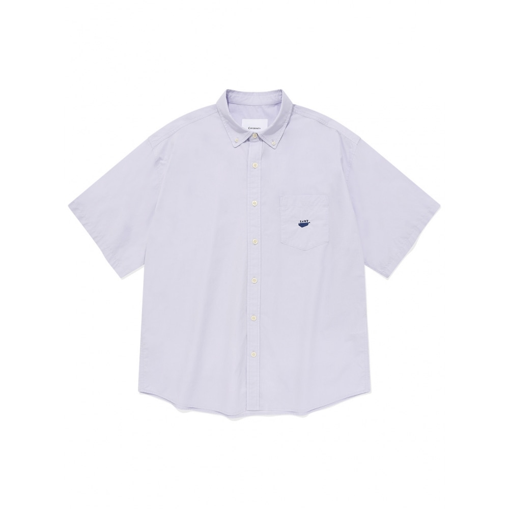 COVERNAT ウェール ロゴ コットンハーフシャツラベンダー