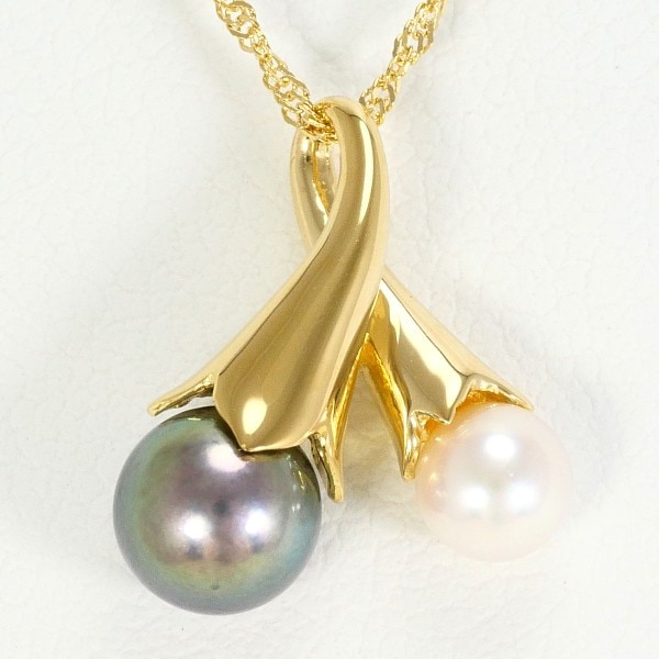 K18 18金 YG イエローゴールド ネックレス パール 約40cm ジュエリー 中古