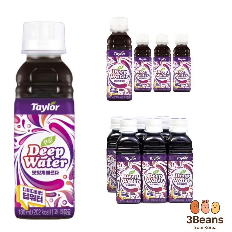 【選べる4本・6本セット】 プルーン ディープウォーター 180ml × 4本/6本 便秘 ダイエット飲料 快便 deep water デトックス 美容サポート 便秘解消 韓国ドリンク