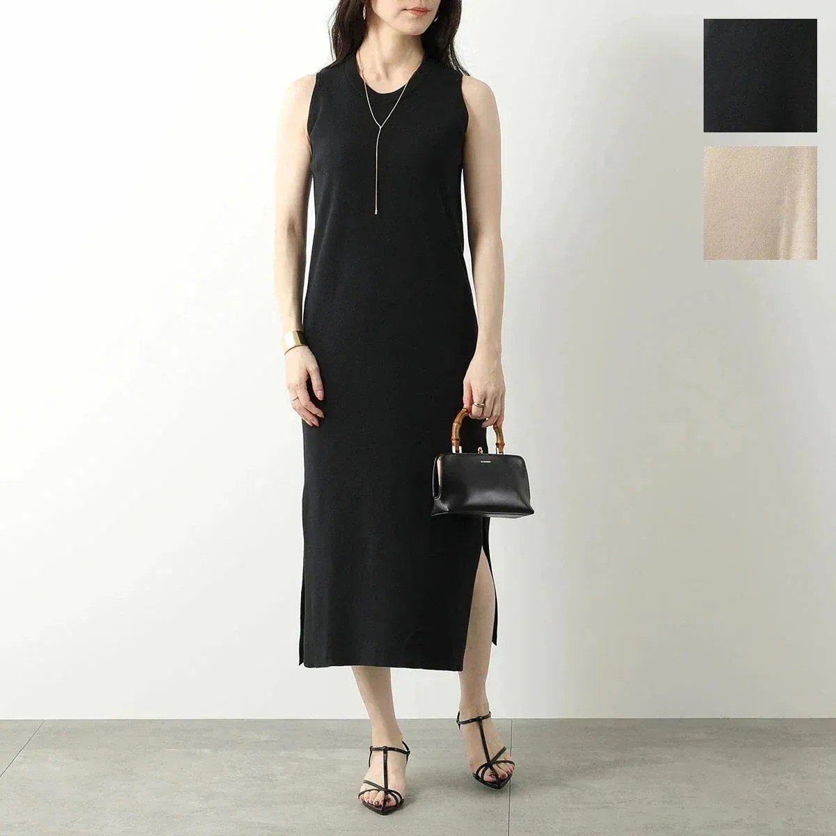 JOHN SMEDLEY ジョンスメドレー ワンピース JOSIA ヨシヤ 30G レディース ニット Uネック スリーブレス ドレス カラー2色