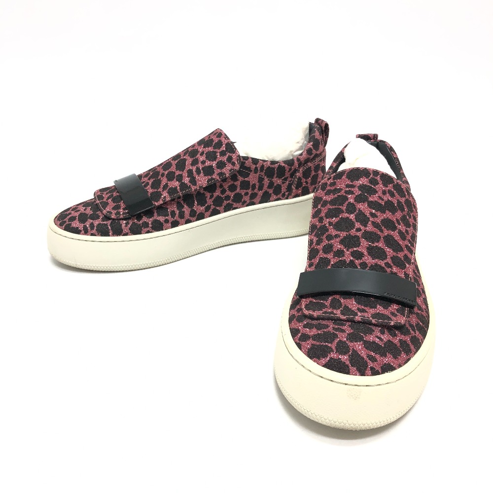 Sergio Rossi セルジオロッシ スニーカー SR1 RUNNING レオパード ラメ スリッポン スニーカー スリッポン 靴 レザー ピンク