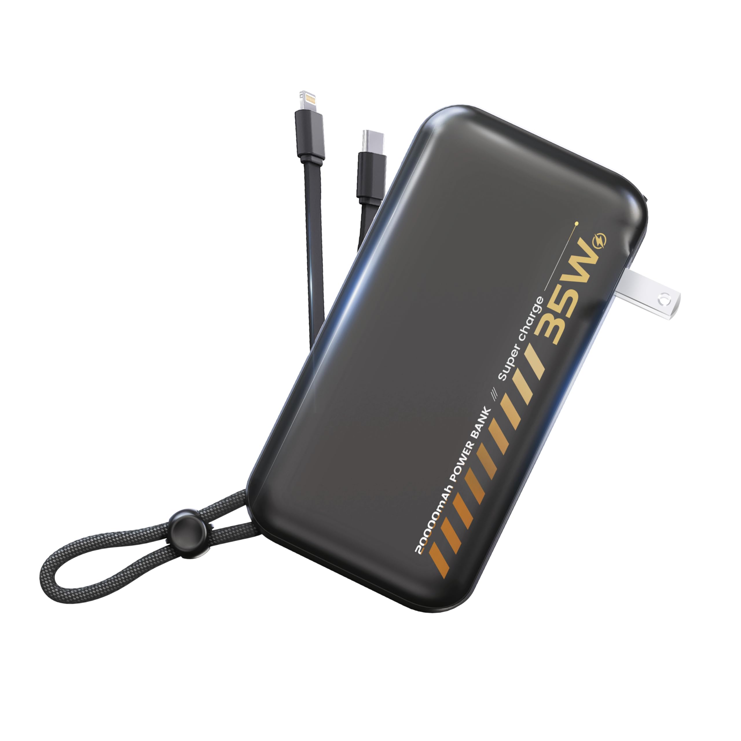 【2024業界クラスの充電技術の応用 PD35W急速充電】モバイルバッテリー 20000mAh 大容量 軽量 小型 モバイル バッテリー ケーブル内蔵 4台同時充電 携帯バッテリー コンセント一体型