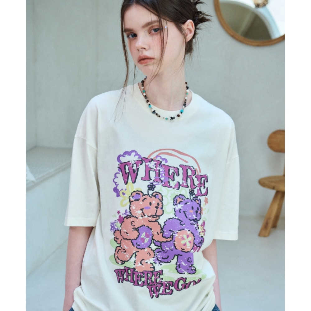 CPGN スタジオエブリウェアテディショートスリーブ T シャツクリーム