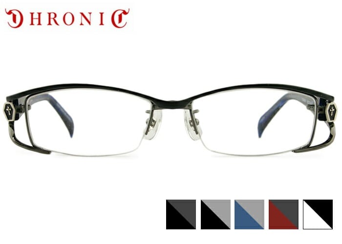 CH-144 5color 日本製 ナイロール 伊達 度付き メンズ 紳士 老眼鏡 遠近両用 チタン スクエア メガネ めがね 眼鏡 55サイズ