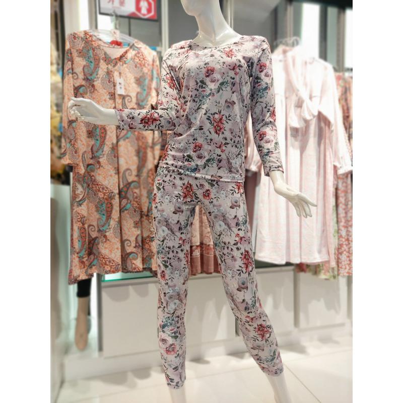 [釜山店][]ポリ極細糸捺染女性下着セット(VLGQ021S PK)