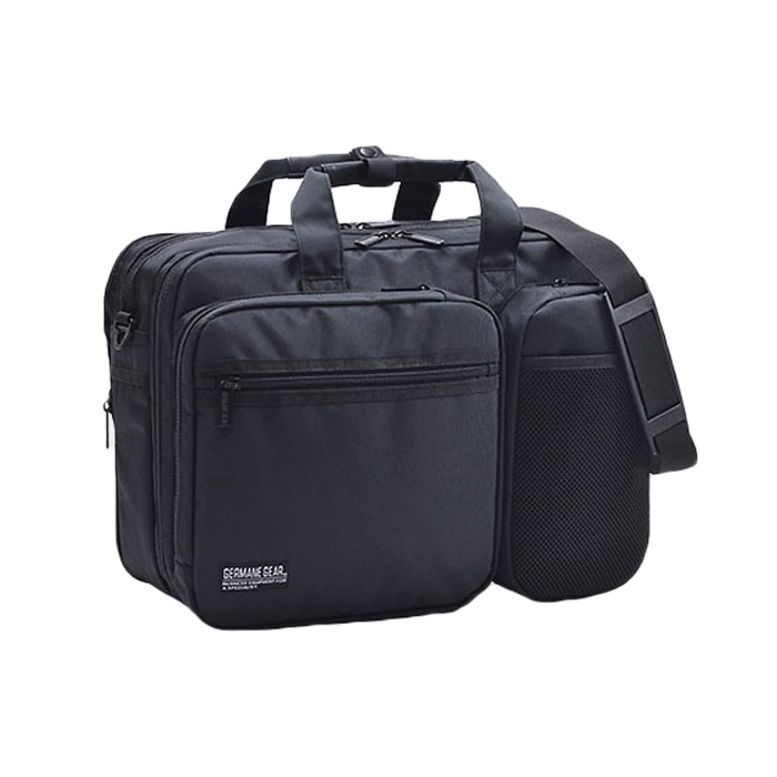 ビジネスバッグ メンズ レディース 大容量 B4 用紙 対応 2層式 ブランド GERMANE GEAR 26701 タブレット対応 マチ拡張 エクスパンド 機能 ブリーフケース 黒 横型 通勤 通学
