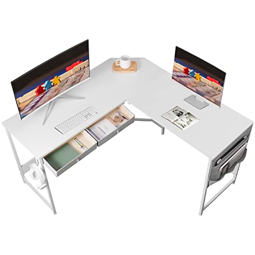 YeTom l字デスク 机 125cm x 125cm パソコンデスク つくえ ゲーミングデスク コーナーデスク サイド収納袋付き pcデスク
