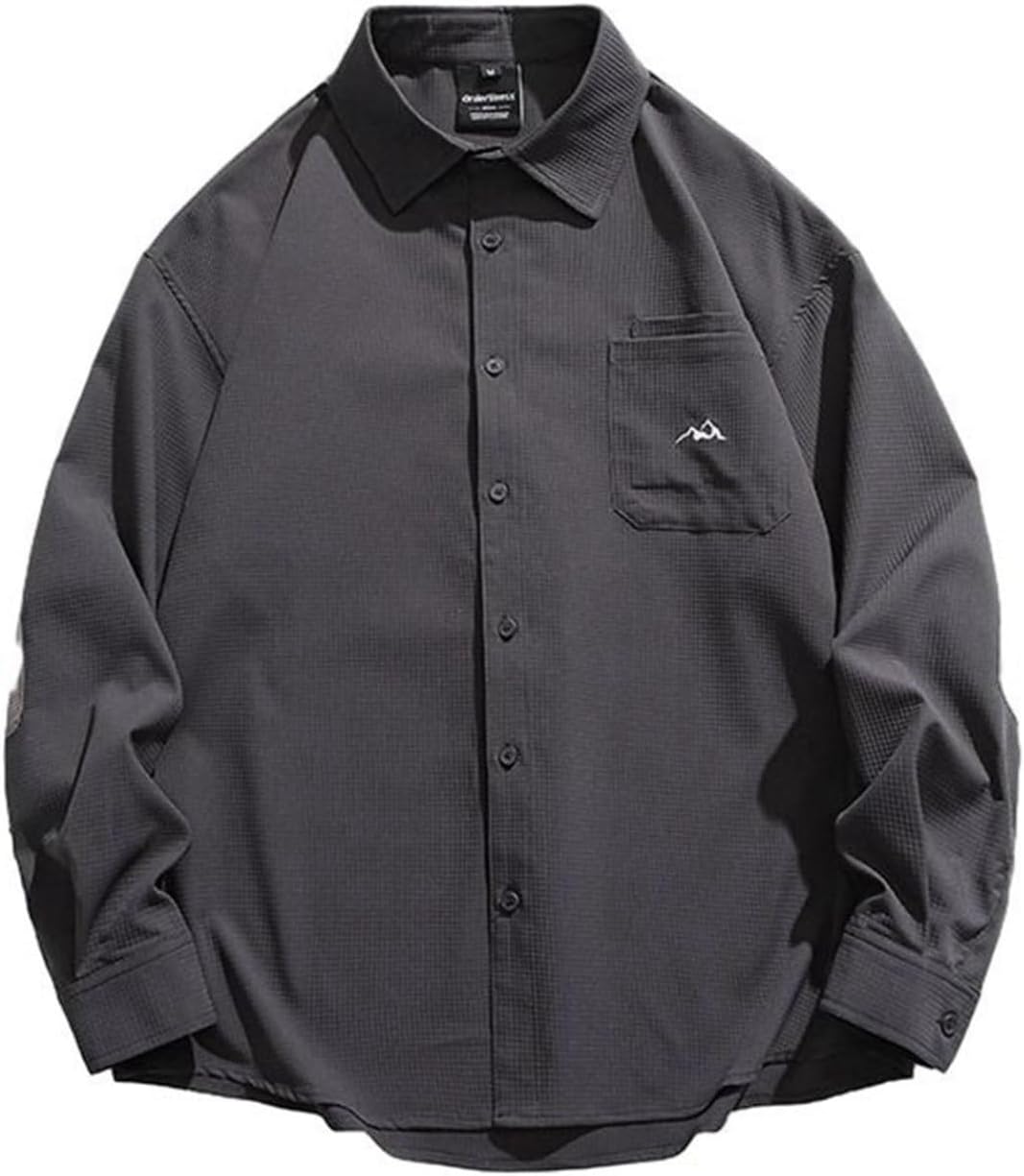 シャツ ジャケット メンズ ワーク 切り替え パッチワーク ショートジャケット シャツジャケット 長袖 折り襟 上着 トップス 普段用 日常 春夏秋冬 男性 ファッション オシャレ シンプル