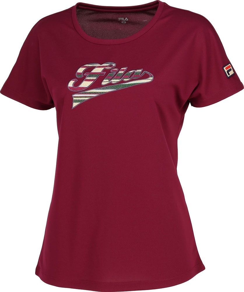 FILA(フィラ) FIL-VL2696-14-S レディース アップリケTシャツ（ワイン・サイズ：S） FILVL269614S