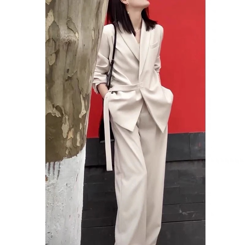 オールインワンセットアップセットアップカジュアル フォーマル ママスーツ 2025早新型 スーツ 2 ファッション セットアップ ワイドパンツ ブレザー 入学式 セット 点セット OL セット