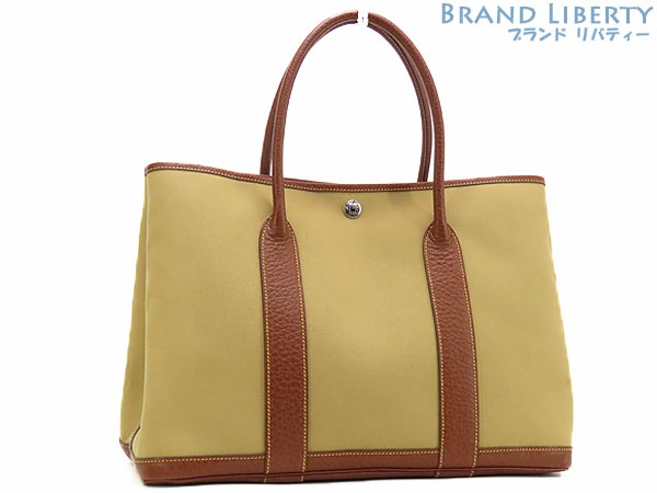 超美品エルメスガーデンパーティPMトートバックハンドバッグカリーイエローブラウンマロントワルオフィシエレザー 124,250円