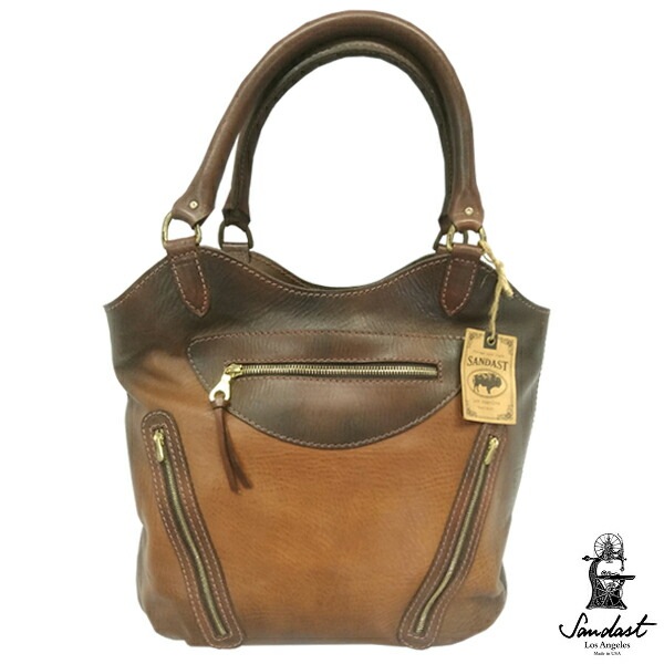 サンダスト ロサンゼルス レザー トートバッグ サファリ ブラウン SANDAST Los Angeles PARIS BROWN メンズ レディース レザーバッグ ヴィンテージ スタイル ブランド
