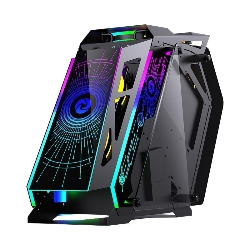 PCケース ATXケース 三面強化ガラス 2.5SDD 3.5HDD 冷却パーツ ケースファン六個 水冷クーラー 空冷