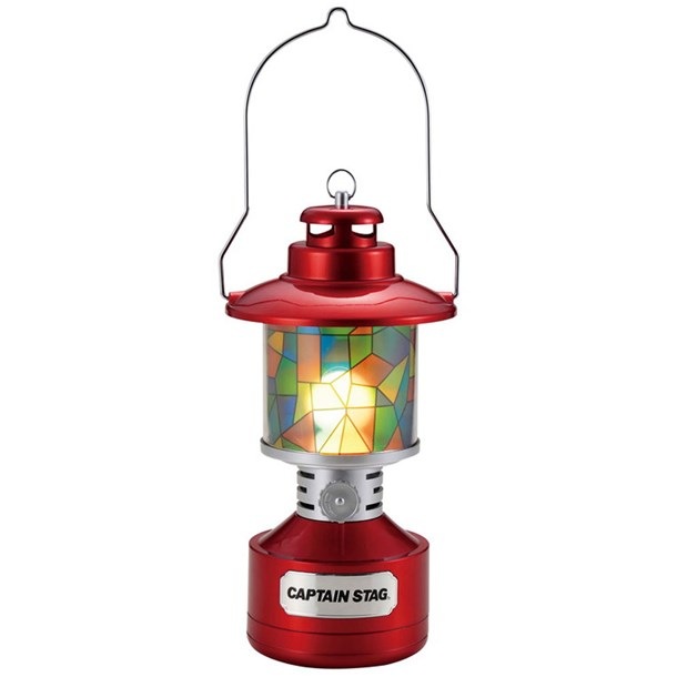 ツインライトLEDランタン(ステンドグラスフウ アウトドアグッズ (uk4032)