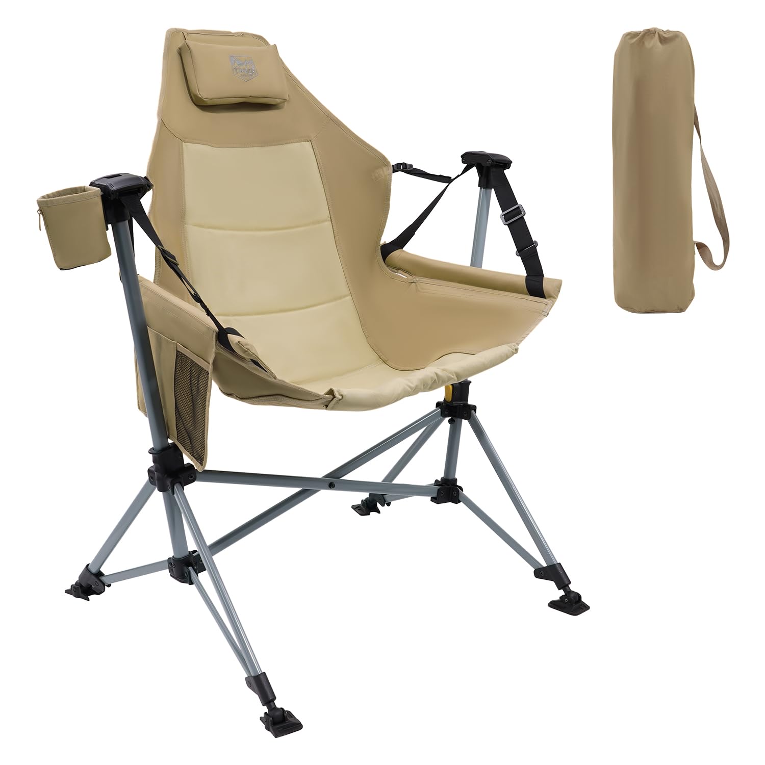 TIMBER RIDGE ハンモックチェア アウトドア チェア リクライニング 耐荷重180kg オートロック機能 ゆらゆら 自立式 折りたたみ ロッキングチェア キャンプ 屋外 室内 バーベキュー 8,207円