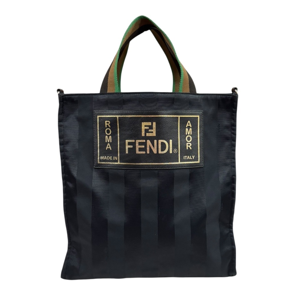 フェンディ ペカン トートバッグ ナイロン 7VA454 ブラック FENDI 中古 美品