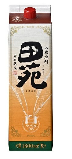 【送料無料】【2ケースセット】田苑酒造 田苑 白ラベル 麦 25度 パック 1800ml12本【北海道沖縄県東北四国九州地方は必ず送料が掛かります】
