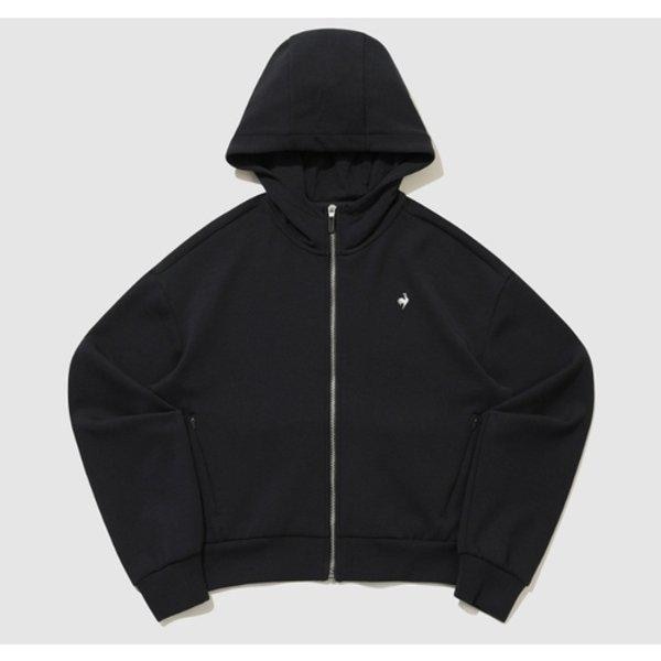 女性ダブルテンション2.0ルーズフィットセミクロップフード付きジップアップB1 QR122OFT11 BLK...