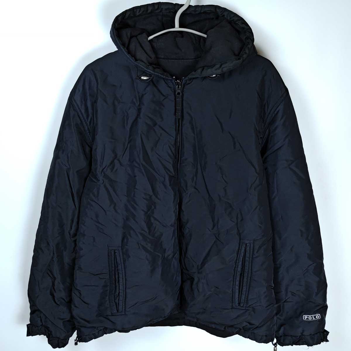 【中古】ポロラルフローレン Polo by Ralph Lauren ナイロンジャケット リバーシブル 中綿 L ブラック JR-RL-BA3840 メンズ