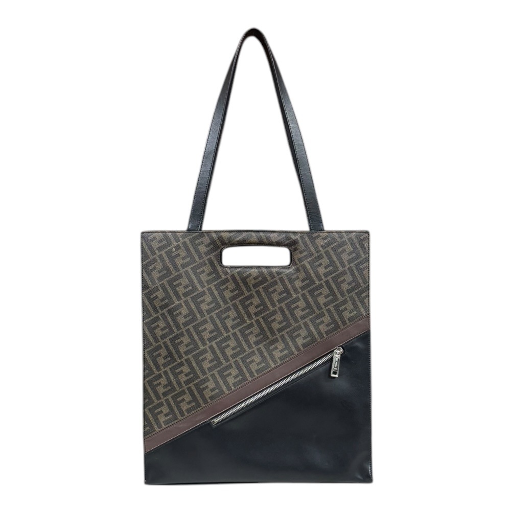 フェンディ ズッカ ショルダーバッグ レザー 7VA481 ブラウン FENDI 中古