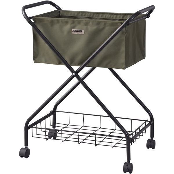 MIP-83GR フォールディング バスケットワゴン ベージュ メーカー直送
