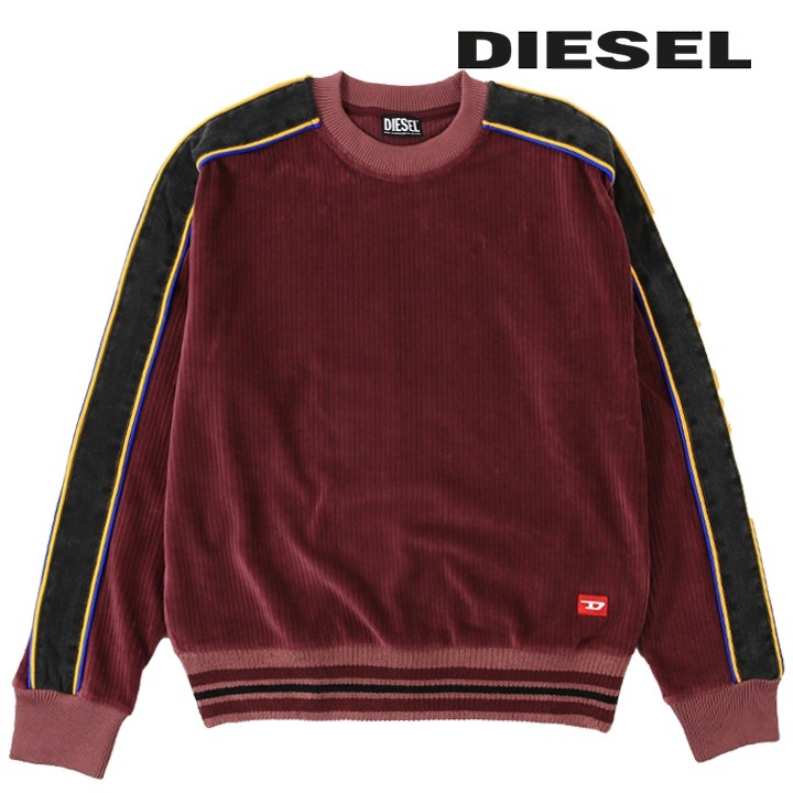 コーデュロイスウェットシャツ トレーナー ユニセックス S-MEYER サイドラインデニム切替 長袖 die-m-t-f4-3e2