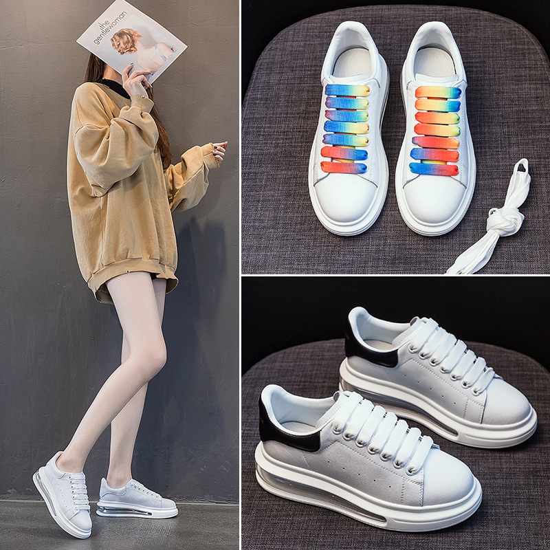 女性のための厚底エアクッションホワイトシューズハイエンド2025年春新作身長アップファッション韓国スポーツカジュアルシューズ夏用女性用
