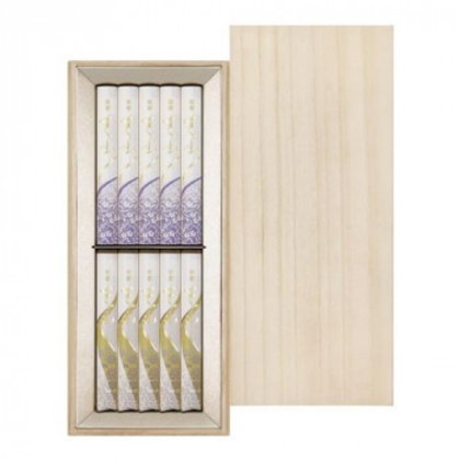 日本香堂 芝山 二種香(銘香芝山・特撰芝山)桐箱短寸10入 65017