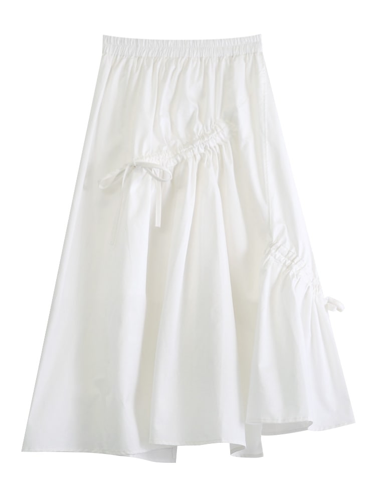 フレアスカート スカート ボトムス フレアスカート フレア Aライン リボン ハイウエスト ウエストゴム かわいい 大人可愛い きれいめ シンプル カジュアル 大人 上品 おしゃれ お洒落 大人可愛い