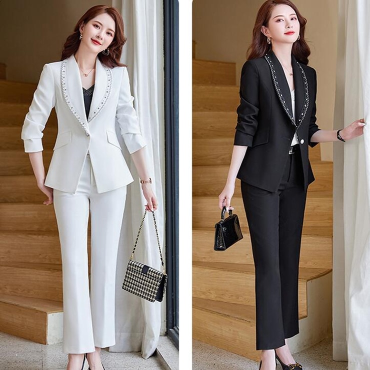 レディーススーツ上下スーツ　ズボンジャケット 2点セット OL通 勤 面接 ビ ジネス　 su300