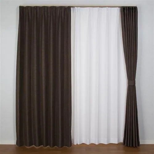 在庫限り[100×178]カーテンコローレ ダークブラウン2枚入 遮光性あり 遮熱・断熱効果あり 形状記憶加工 ウォッシャブル