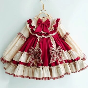 スポットオリジナル新作ロリータドレス秋冬ドレス長袖スカート子供服パレススタイル