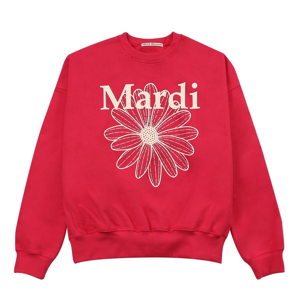 SWEATSHIRT FLOWERMARDI RED IVORY 長袖 レディース 韓国 ファッション アパレル