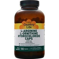 COUNTRY LIFE社　L-アルギニン + L-オルニチン (1000mg) 180カプセル