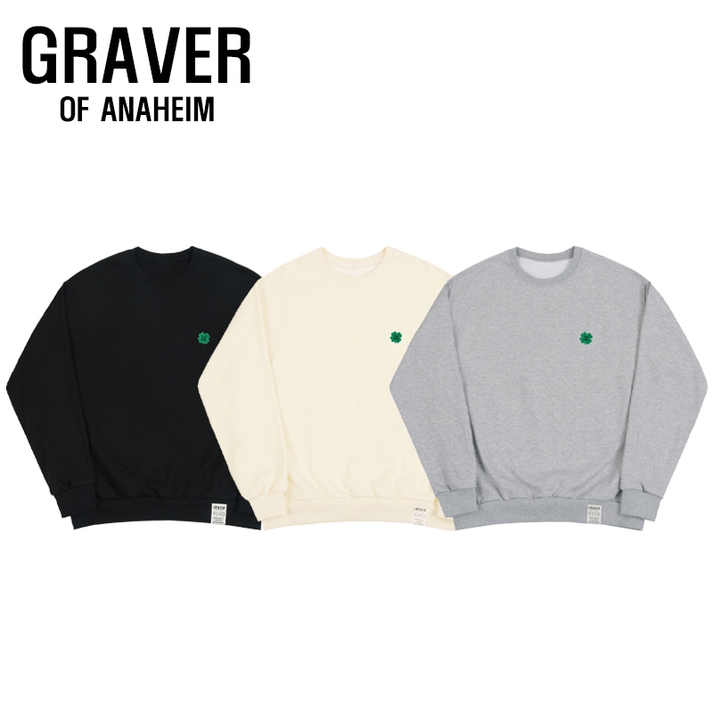 [UNISEX]Clover smile embroidery sweatshirt_3color