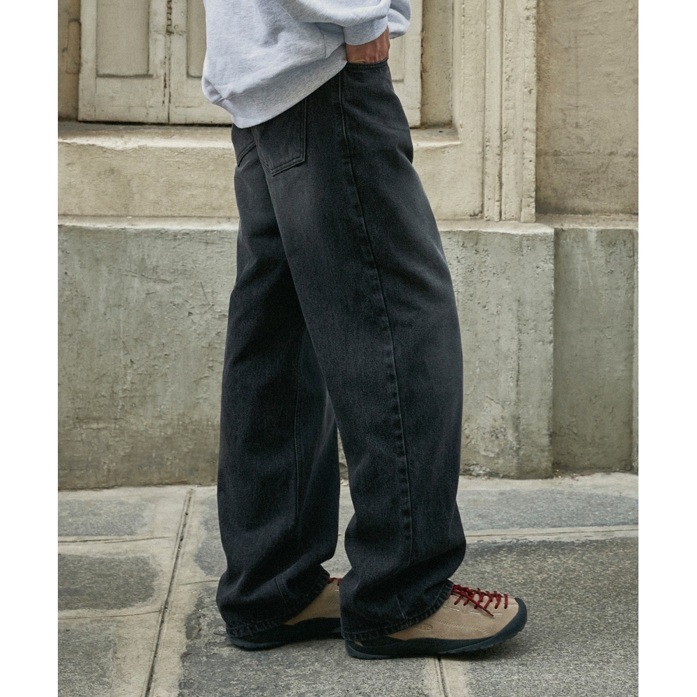 FLUKE 1年用ストレートデニムパンツブラック FDP102