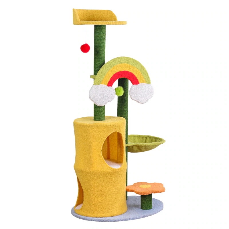 虹猫クライミングフレームサイザル麻猫スクラッチボードが落ちないフケ猫スクラッチポスト多猫家族ペット用品おもちゃ