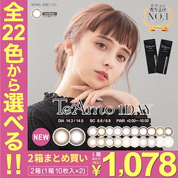 【新色2色登場♪】カラコン ワンデー 送料無料 TeAmo 1DAY 2箱まとめ買い 1箱10枚入り 度あり 度なし 1日使い捨て ブラウン ブラック グレー 石田ニコル ティアモ
