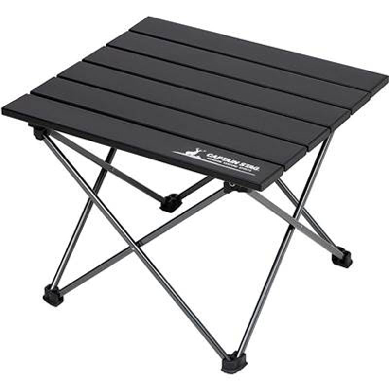 トレッカー アルミロールテーブル（ブラック） トレッキング キャンプ用品 テーブル チェア (UC563)