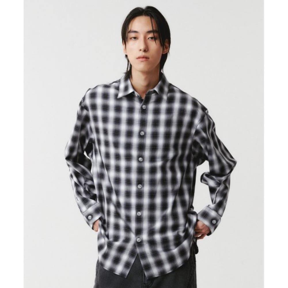 WMC Ombre Check Shirt BLACK O-MOBNL4Y31306