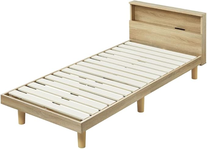 アイリスオーヤマ ベッド セミシングル シングル すのこベッド 収納 コンセント付 おしゃれ 北欧 SS HSB-SS ライトナチュラル 9,018円