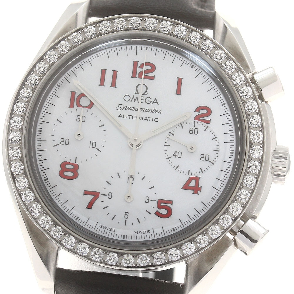 オメガ OMEGA 3815.79.40 スピードマスター クロノグラフ ダイヤベゼル 自動巻き レディース _877185【中古】