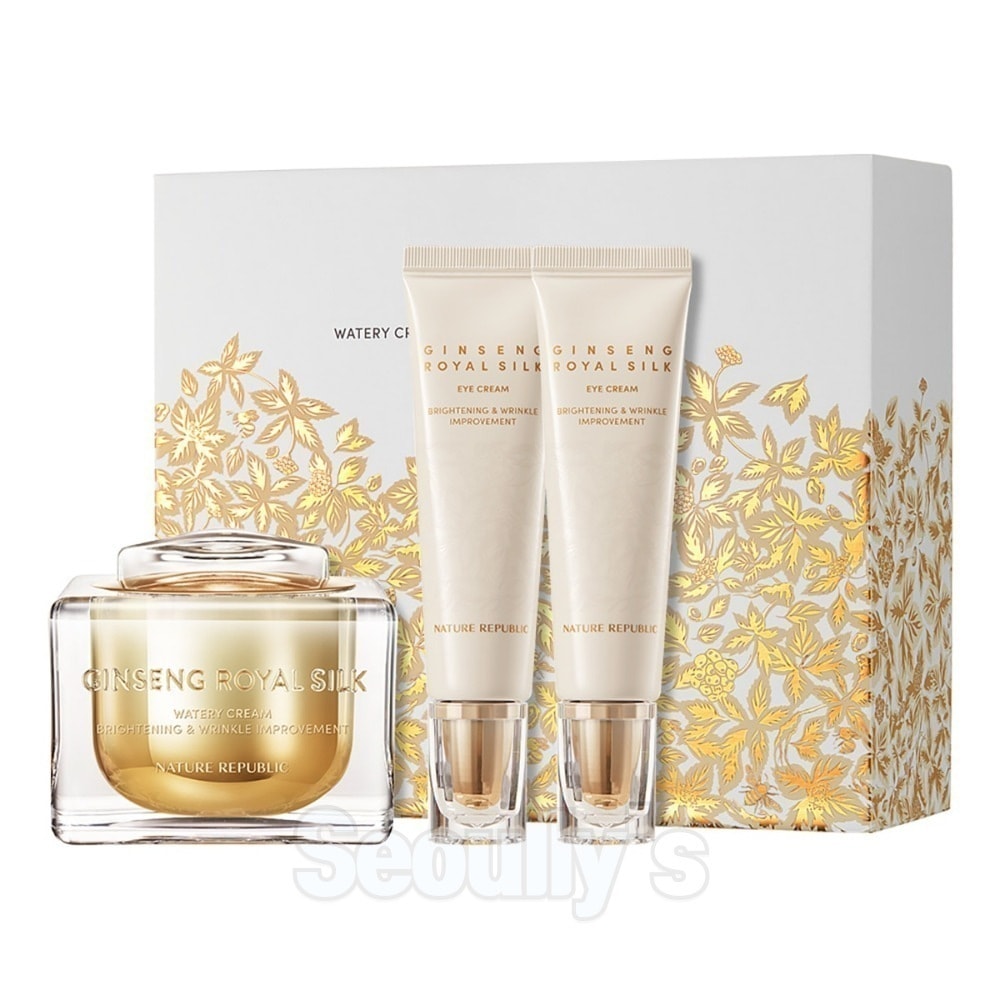 ジンセン ロイヤルクリーム + アイクリーム スキンケア ギフト セット(ウォータリークリーム 60g + アイクリーム 30ml x 2)