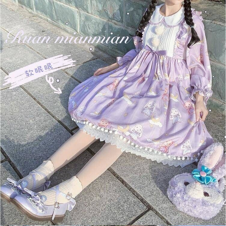 ロリータワンピース ロリータ 長袖 ミニスカート